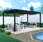 Backyard Discovery Sarasota Galvanized Steel Louvered Outdoor Pergola - Image 2