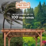 Backyard Discovery 10 Ft x 14 Ft Cedar Wood Outdoor Patio Pergola - Image 4