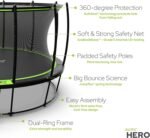 JumpFlex HERO 14-Foot Backyard Trampoline with Safety Net and Hoop - Image 7