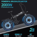 Ridstar H20Pro Folding Electric Bike 750W Motor 48V 14Ah Battery Black - Image 6
