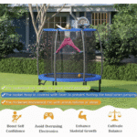 Giantex Backyard Trampoline with Safety Enclosure Net and Access Ladder - Image 2