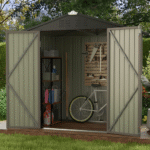 Patiowell 10' x 12' Galvanized Metal Outdoor Storage Shed with Floor - Image 3