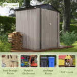 Patiowell 10' x 12' Galvanized Metal Outdoor Storage Shed with Floor - Image 5