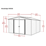 Arrow Woodridge 10' x 8' Galvanized Steel Storage Shed with Woodgrain Finish - Image 3