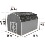 Handy Home Products Hudson 12' x 16' Outdoor Wood Storage Shed - Image 6