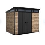 Keter Signature 9' x 7' Pine and Graphite DecoCoat Outdoor Storage Shed