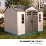 Lifetime 10' x 8' Gray Polyethylene Outdoor Storage Shed with Floor - Image 2