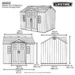 Lifetime 10' x 8' Gray Polyethylene Outdoor Storage Shed with Floor - Image 4
