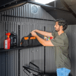 Lifetime 10' x 8' Gray Polyethylene Outdoor Storage Shed with Floor - Image 8