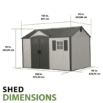 Lifetime 12.5' x 8' Steel-Reinforced Polyethylene Plastic Outdoor Storage Shed - Image 10