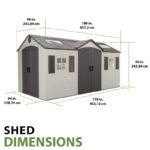 Lifetime 15' x 8' Steel-Reinforced Polyethylene Plastic Outdoor Storage Shed - Image 4