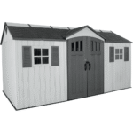 Lifetime 15' x 8' Gray Dual Entry Polyethylene Outdoor Storage Shed
