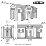 Lifetime 15' x 8' Gray Dual Entry Polyethylene Outdoor Storage Shed - Image 10