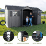 Lifetime 15' x 8' Gray Dual Entry Polyethylene Outdoor Storage Shed - Image 8