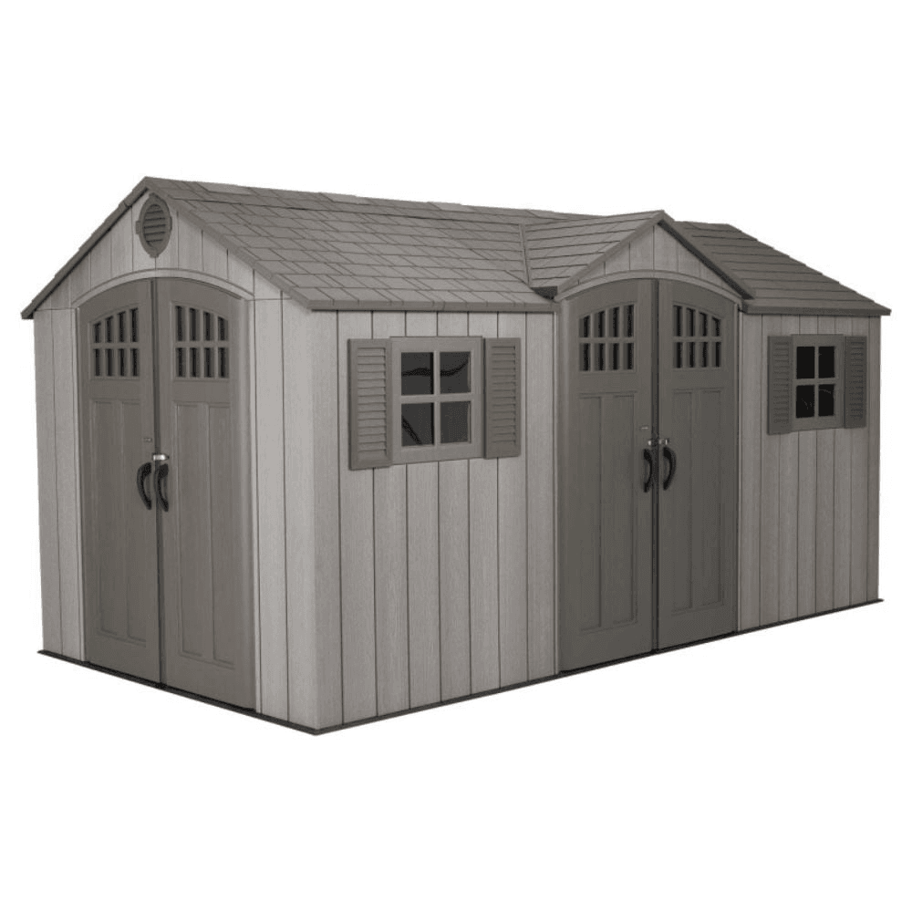saybrokeeer-product-250-image-1.png Lifetime 15' x 8' Rough Cut Dual-Entry Outdoor Storage Shed with Floor - Image 1