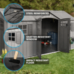 Lifetime 15' x 8' Rough Cut Dual-Entry Outdoor Storage Shed with Floor - Image 5