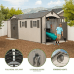 Lifetime 8' x 17.5' Dual Entry Plastic Outdoor Storage Shed with Floor - Image 2
