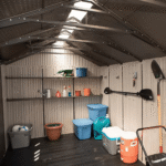 Lifetime 8' x 17.5' Dual Entry Plastic Outdoor Storage Shed with Floor - Image 4