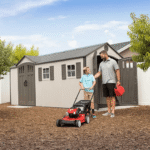 Lifetime 8' x 17.5' Dual Entry Plastic Outdoor Storage Shed with Floor - Image 9