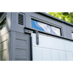 Suncast Modernist 10' x 7' Resin Outdoor Storage Shed with Sliding Barn Door - Image 4