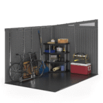 Suncast Modernist 10' x 7' Resin Outdoor Storage Shed with Sliding Barn Door - Image 9