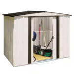 Newport 8' x 6' Two-Tone Galvanized Metal Outdoor Storage Shed with Sliding Doors