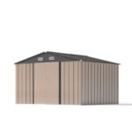 Patiowell 10' x 8' Outdoor Metal Storage Shed with Windows and Vents