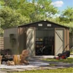 Patiowell 10' x 8' Outdoor Metal Storage Shed with Windows and Vents - Image 2