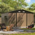 Patiowell 10' x 8' Outdoor Metal Storage Shed with Windows and Vents - Image 3