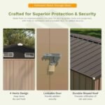 Patiowell 10' x 8' Outdoor Metal Storage Shed with Windows and Vents - Image 4