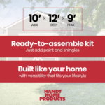 Handy Home Products Rookwood 10' x 12' Outdoor Wood Storage Shed with Floor - Image 7