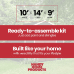 Handy Home Products Rookwood 10' x 14' Outdoor Wood Storage Shed - Image 7