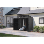 Suncast Modernist 6' x 4' Resin Storage Shed Gray and Black Backyard Utility Shed with Floor Kit and Vents - Image 10