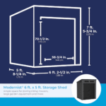 Suncast Modernist 6' x 4' Resin Storage Shed Gray and Black Backyard Utility Shed with Floor Kit and Vents - Image 7