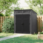 Suncast Modernist 6' x 5' Resin Storage Shed Peppercorn and Black Backyard Shed with Floor Kit and Windows - Image 2