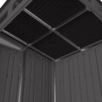 Suncast Modernist 6' x 5' Resin Storage Shed Peppercorn and Black Backyard Shed with Floor Kit and Windows - Image 4