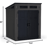 Suncast Modernist 6' x 5' Resin Storage Shed Peppercorn and Black Backyard Shed with Floor Kit and Windows - Image 6