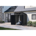 Suncast Modernist 6' x 5' Resin Storage Shed Peppercorn and Black Backyard Shed with Floor Kit and Windows - Image 7