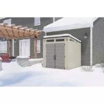 Suncast Modernist 7' x 7' Resin Storage Shed Backyard Utility Shed with Steel Frame and Floor Kit - Image 2