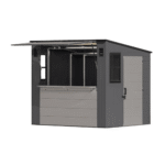Suncast Cabana 8' x 7' Resin Storage Shed Backyard Utility Shed with Floor Kit Skylights and Double Doors