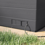 Suncast Cabana 8' x 7' Resin Storage Shed Backyard Utility Shed with Floor Kit Skylights and Double Doors - Image 5
