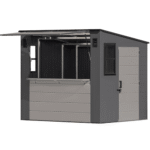 Suncast Cabana 8' x 7' Resin Entertainment Shed Outdoor Storage Shed and Bar with Fold-down Countertop