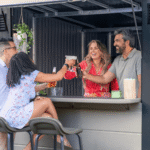 Suncast Cabana 8' x 7' Resin Entertainment Shed Outdoor Storage Shed and Bar with Fold-down Countertop - Image 8