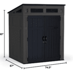 Suncast Modernist 6' x 5' Resin Storage Shed Peppercorn and Black Utility Shed with Steel Frame and Floor Kit - Image 4