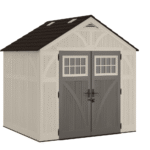 Suncast Tremont 8' x 7' Resin Storage Shed All-Weather Backyard Utility Shed with Floor Kit and Double Doors