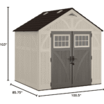 Suncast Tremont 8' x 7' Resin Storage Shed All-Weather Backyard Utility Shed with Floor Kit and Double Doors - Image 3