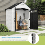 Suncast Vista 7' x 4' Resin Storage Shed Outdoor Utility Backyard Shed with Floor Kit and IllumiVent System - Image 4