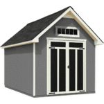 Handy Home Tribeca 10' x 12' Wood Storage Shed Utility Backyard Shed with Floor Kit and Double Doors