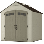 Suncast Vista 7' x 7' Resin Storage Shed All-Weather Backyard Utility Shed with IllumiVent System and Windows