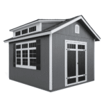 Handy Home Windemere 10' x 12' Wood Storage Shed Backyard Garden Utility Shed with Double Doors and Windows